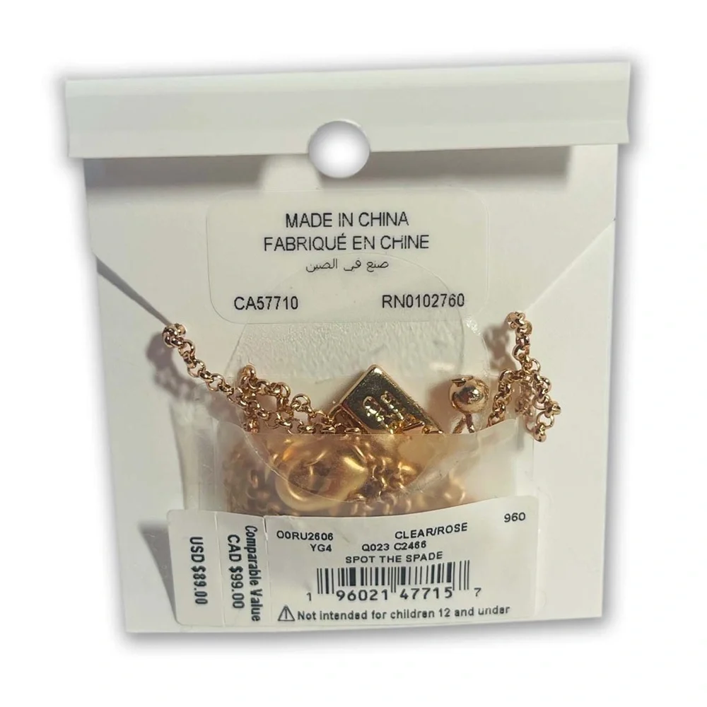 Kate Spade Spot The Spade Pave Charm Gold Pendant Necklace